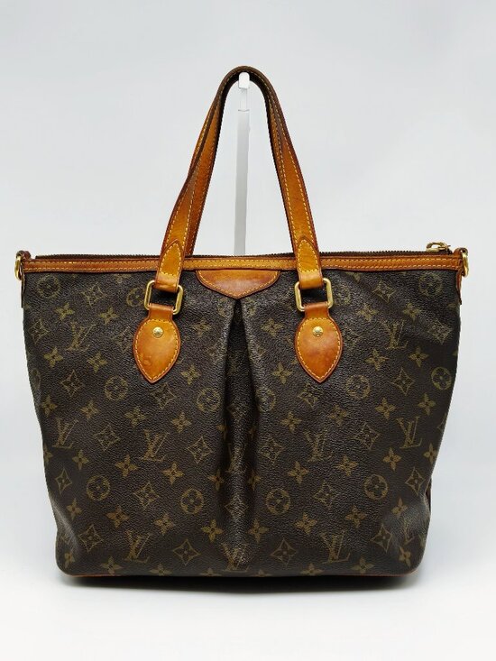 Louis Vuitton Handbags - Louis Vuitton Monogram Palermo PM Tote Handbag Brown Canvas Top Handle Bag